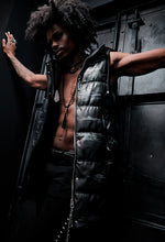 Load image into Gallery viewer, Camo Print Vegan Leather Puffer Vest