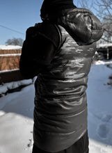 Load image into Gallery viewer, Camo Print Vegan Leather Puffer Vest