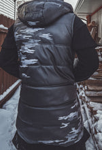 Load image into Gallery viewer, Camo Print Vegan Leather Puffer Vest