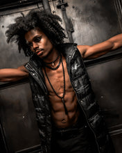 Load image into Gallery viewer, Camo Print Vegan Leather Puffer Vest