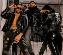 Load image into Gallery viewer, Madness Is Genius Leather Jacket Masculine Fit