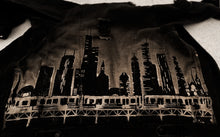 Load image into Gallery viewer, Dusk ‘Til Dawn Bleach Painted Unisex Denim Jacket