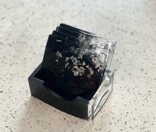 Load image into Gallery viewer, Square Silver Leaf Coaster & Holder Set