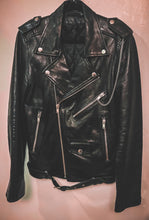 Load image into Gallery viewer, Love Kills All Hand Painted Pin Up Leather Jacket (Made To Order: Contact Us To Order)