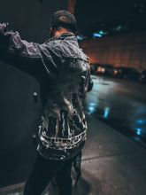 Load image into Gallery viewer, Dusk ‘Til Dawn Bleach Painted Unisex Denim Jacket