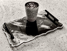 Load image into Gallery viewer, “Basic AF” Agate Style Resin Tray With Handles