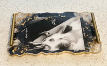 Load image into Gallery viewer, “Slippery When Wet” Agate Style Resin Tray With Handles