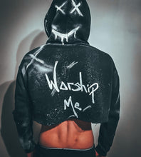 Load image into Gallery viewer, Worship Me Crop Hoodie