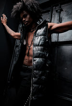 Load image into Gallery viewer, Camo Print Vegan Leather Puffer Vest
