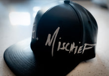Load image into Gallery viewer, Misfits &amp; Mischief Logo Hat Style 2: Front Painted Faux Leather Hat
