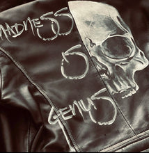 Load image into Gallery viewer, Madness Is Genius Leather Jacket Feminine Fit
