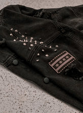 Load image into Gallery viewer, Dusk ‘Til Dawn Bleach Painted Unisex Denim Jacket

