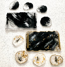 Load image into Gallery viewer, “Basic AF” Agate Style Resin Tray With Handles
