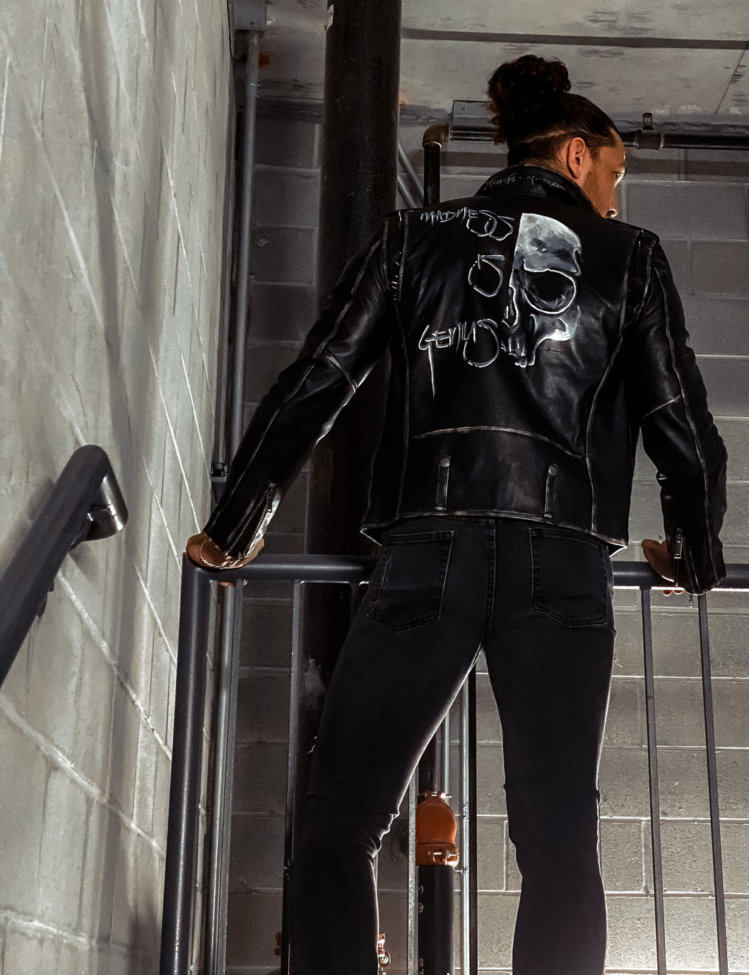 Madness Is Genius Leather Jacket Masculine Fit
