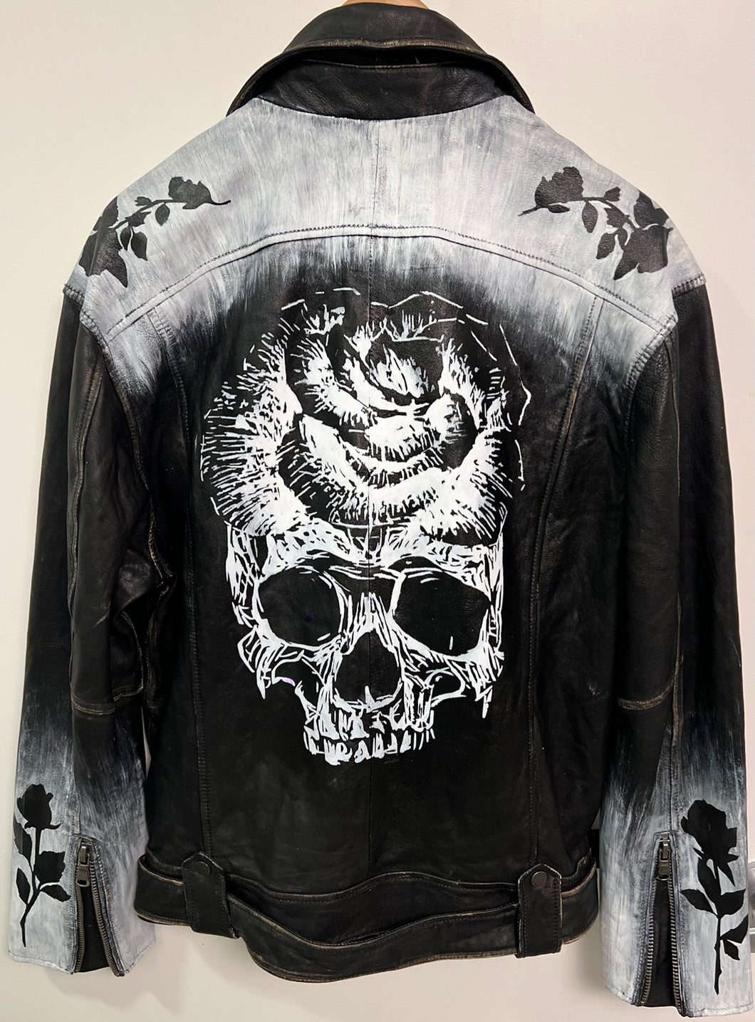 In Life & Death Hand Painted Leather Jacket (Made To Order)