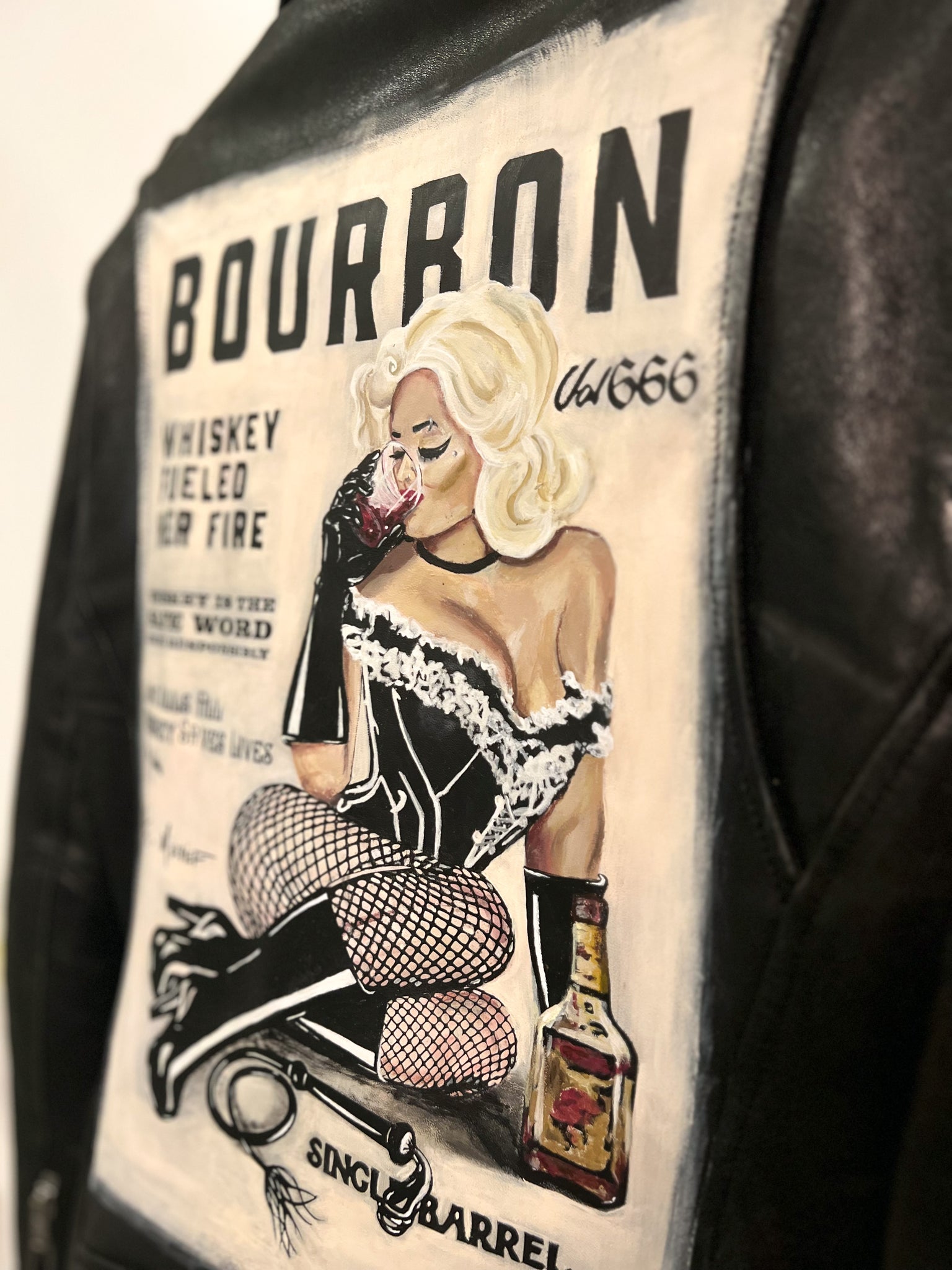 Love Kills All Hand Painted Pin Up Leather Jacket (Made To Order: Cont –  Misfits & Mischief