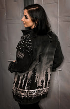 Load image into Gallery viewer, Dusk ‘Til Dawn Bleach Painted Unisex Denim Jacket
